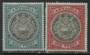 Antigua 1903 1/2d and 1d mint o.g, hinged