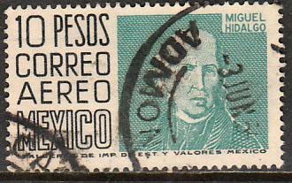 MEXICO C267, $10Pesos 1950 Definitive 2nd Printing wmk 300. USED. F-VF. (1399)