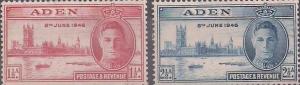 ADEN - 1946 - Victory - 2v Set - M N H