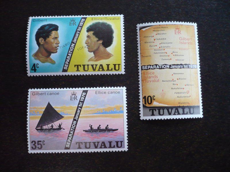 Stamps - Tuvalu - Scott# 16-18 - Mint Never Hinged Set of 3 Stamps