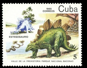 CUBA Sc# 2768 DINOSAURS Prehistoric  STEGOSAURUS 5c  1985 MNH mint