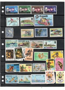 GRENADA COLLECTION ON STOCK SHEET MINT/USED