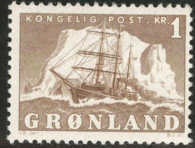 GREENLAND Scott 36 MH* 1950 Polar Ship Holm 