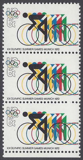 #1460 6c Bicycling and Olympic Rings- Broken Ring Error 1972 Mint NH