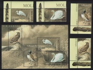 Moldova Swan Eagle Bustard Egret Birds 4v+MS Corners 2003 MNH SC#461-464