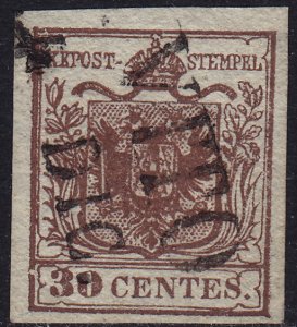 Lombardy-Venetia - 1850 - Scott #5 - used - Coat of Arms