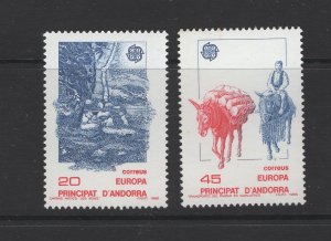 Andorra  (Spanish) #184-85 (1988 Europa Communications set)  VFMNH CV $1.95