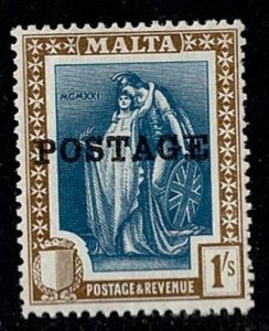 Malta #125 MNH 1/- POSTAGE ovpt