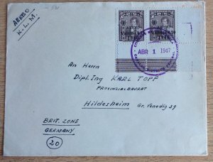 VENEZUELA 1947 AIRMAIL COVER TO BRITISH ZONE GERMANY