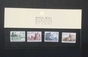 GB 1988 Presentation Pack no.18 High Value Definitive Stamps - Castles (4)