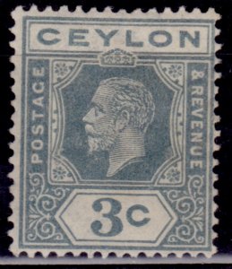 Ceylon 1921-33, KGV, 3c, sc#228, MLH