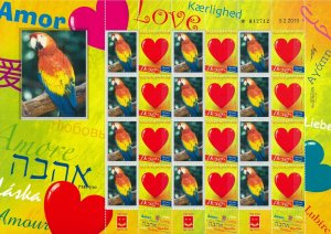 ISRAEL 2014 - 2015 BIRDS SCARLET MACAW PARROT SHEET MNH  