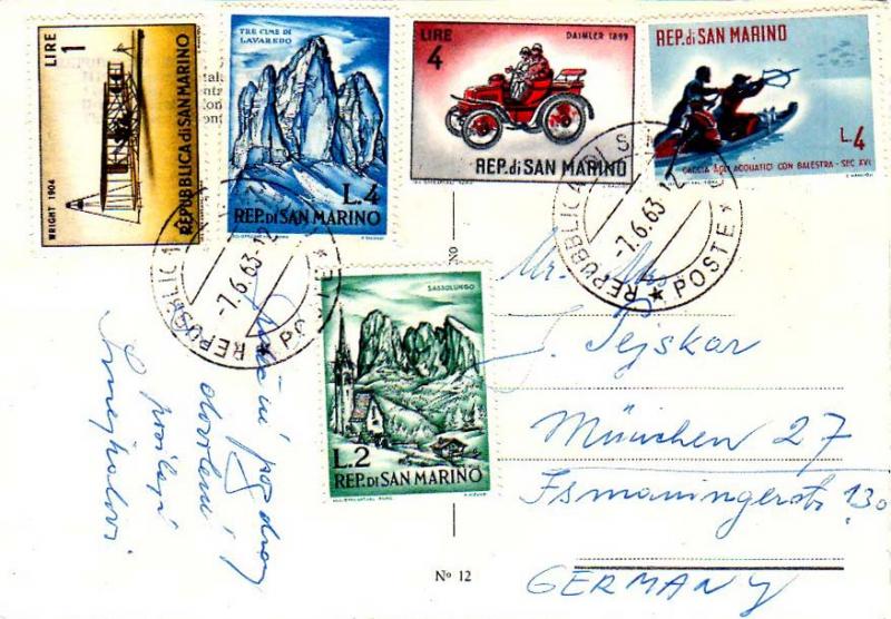 San Marino 4L Pre-1910 Automobiles, 1L Historic Planes, 2L View of Sassolungo...