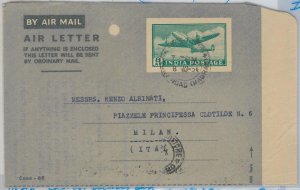 48983 - INDIA - POSTAL STATIONERY: AEROGRAM H & Gage # 14 to ITALY 1954-