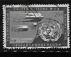 United Nations New York UNO 1951 Air post stamp Sc C4 Used A1167