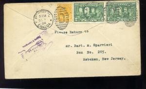 1928 U.S. to Canada  Airmail Dual Sided & Dual Stamped Cover (sTOCK #C11-z98)