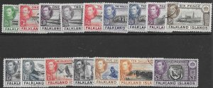 Falkland Island 84-96  1938    set 16  FVF  Used