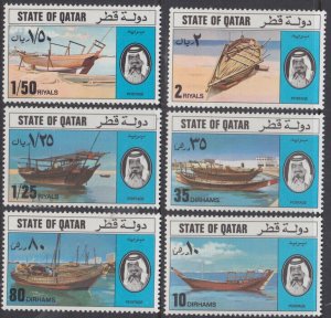 QATAR Sc # 478-83 CPL MNH SET - VARIOUS SHIPPING DHOWS (BOATS)