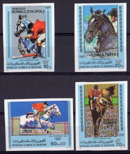 Mauritania 1980 Sc#464/467 MOSCOW OLYMPICS EQUESTRIAN Set(4) IMPERFORATED MNH