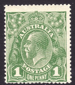 1924 Australia 1p KGV King George V MMH perf 14 Unwatermarked Sc# 64 CV $6.50