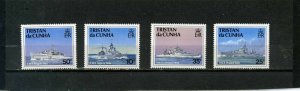 TRISTAN DA CUNHA 1994 ROYAL NAVY WARSHIPS SET OF 4 STAMPS MNH