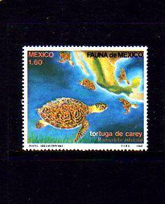MEXICO -1982- FAUNA - HAWKSBILL TURTLE - MINT - SINGLE!