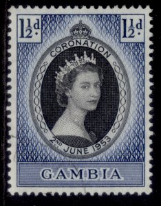 GAMBIA QEII SG170, 1½d 1953 CORONATION, FINE USED.