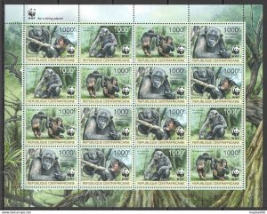 2012 Central Africa Wwf Monkeys Primates Animals #3682-3685 Full Sh ** Nw0455