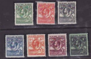Falkland Is.-Sc#54-59,60a- id13-unused NH og short set to the 12sh-KGV-1929-31-