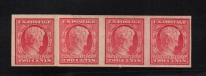 USA #368h Very Fine Never Hinged Imperforate Paste Up Strip Of Four