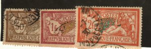 France #123,125,127 used