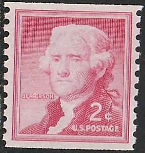 1055b MNH single Liberty Series - Thomas Jefferson, tagged, shiny gum