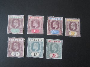 St Lucia 1904 Sc 50-56 KEVII set MH