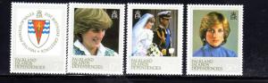 FALKLAND ISLANDS #1L72-1L75  1982  PRINCESS DIANA    MINT  VF NH  O.G  b