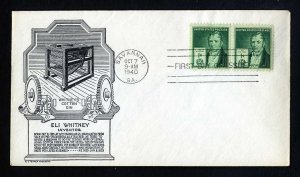 # 889 First Day Cover unaddressed with Anderson cachet dated 10-7-1940