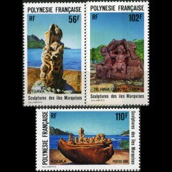 FR.POLYNESIA 1991 - Scott# 567-9 Sculptures Set of 3 NH