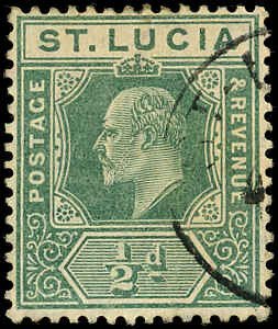 ST LUCIA Sc 57 F-VF/USED 1912 ½¢ King George V