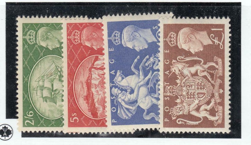 GREAT BRITAIN # 286-289 VF-MH  KCV1 ISSUES CAT VALUE $107