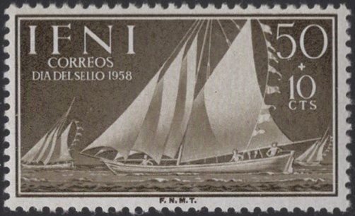 Ifni 1958 MNH Sc B40 50c + 10c Sailboats Variety