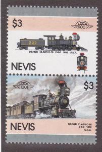 Nevis # 223, Trains, Mint Never Hinged Pair