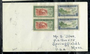 TOKELAU ISLANDS COVER (P0303B) 1D+2D PAIRS COVER TO USA 