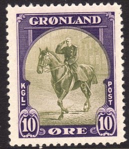 1945 Greenland Christian X 10 ore issue MNH Sc# 13 CV $35.15
