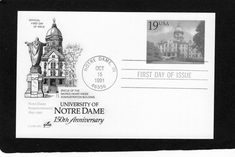 UX157 Univ. Notre Dame, FDC ArtCraft