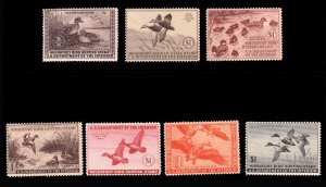 MOMEN: US STAMPS #RW6-RW12 GROUP DUCK MINT OG NH LOT #82536