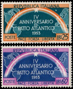 ✔️ ITALY 1953 - NATO ANNIVERSARY - SC. 637/638  MNH **