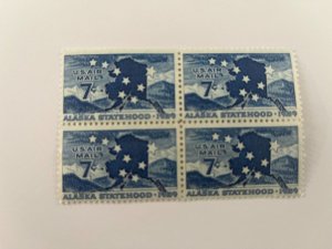 SCOTT C53  ALASKA STATEHOOD BLOCK OF 4 MNH stock photo