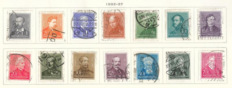 Hungary Scott 468-479, 509-510 Used portrait set