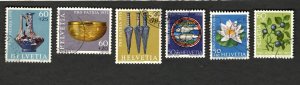 1964-75 Switzerland Sc #B421 #B432 #B343 #B377 #433 #417 Θ flora  culture stamps