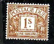 Great Britain-Sc#J52- id7-unused og LH 1sh  postage due-1955-7-  