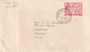 1955, North Borneo Train Mail to Stanberry, MO (45791)